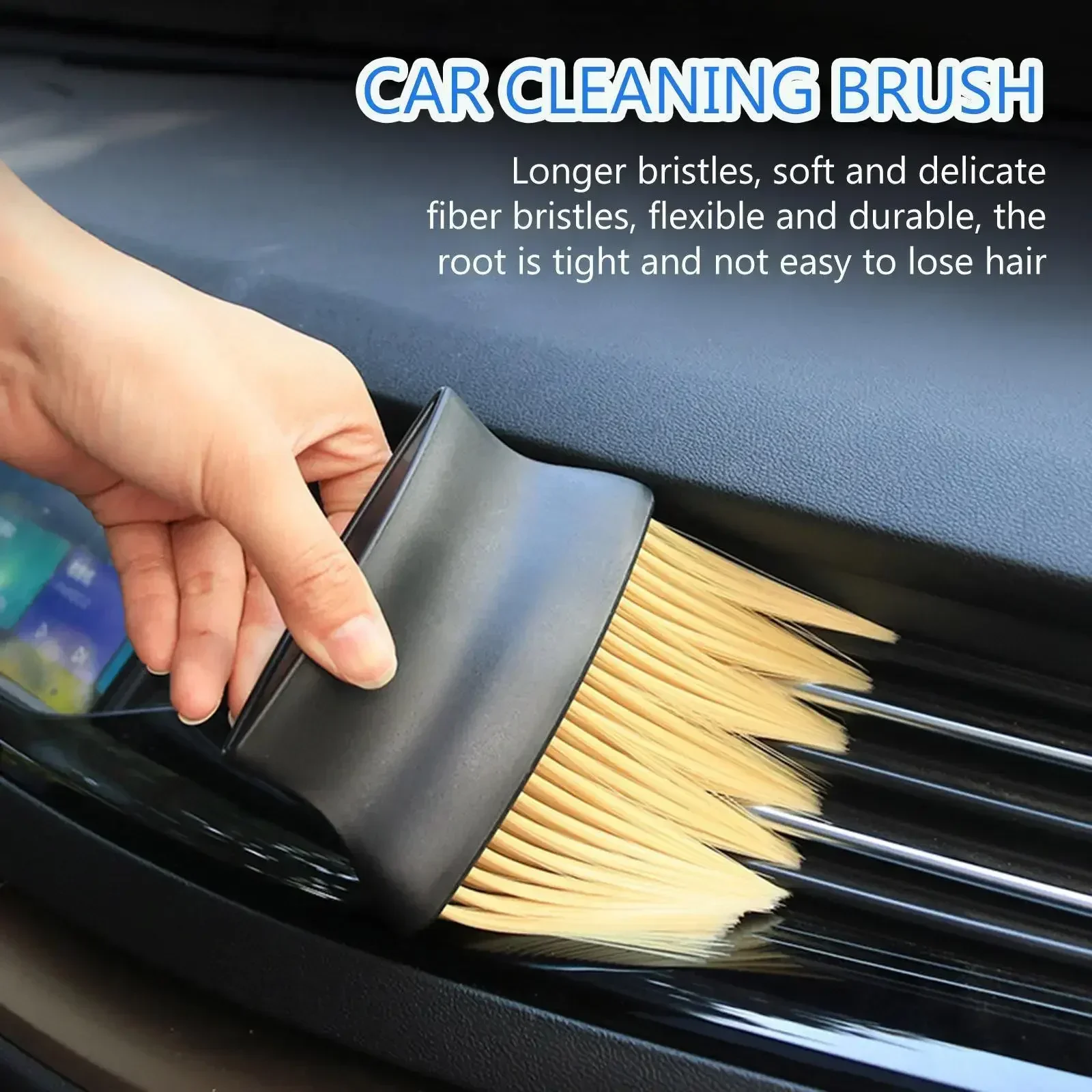 1 Dust Removal Brush Air Conditioner Outlet Car Wash Dust Artifact Dust Removal Brush Cleaning Tooel Soft Brush Car Supp