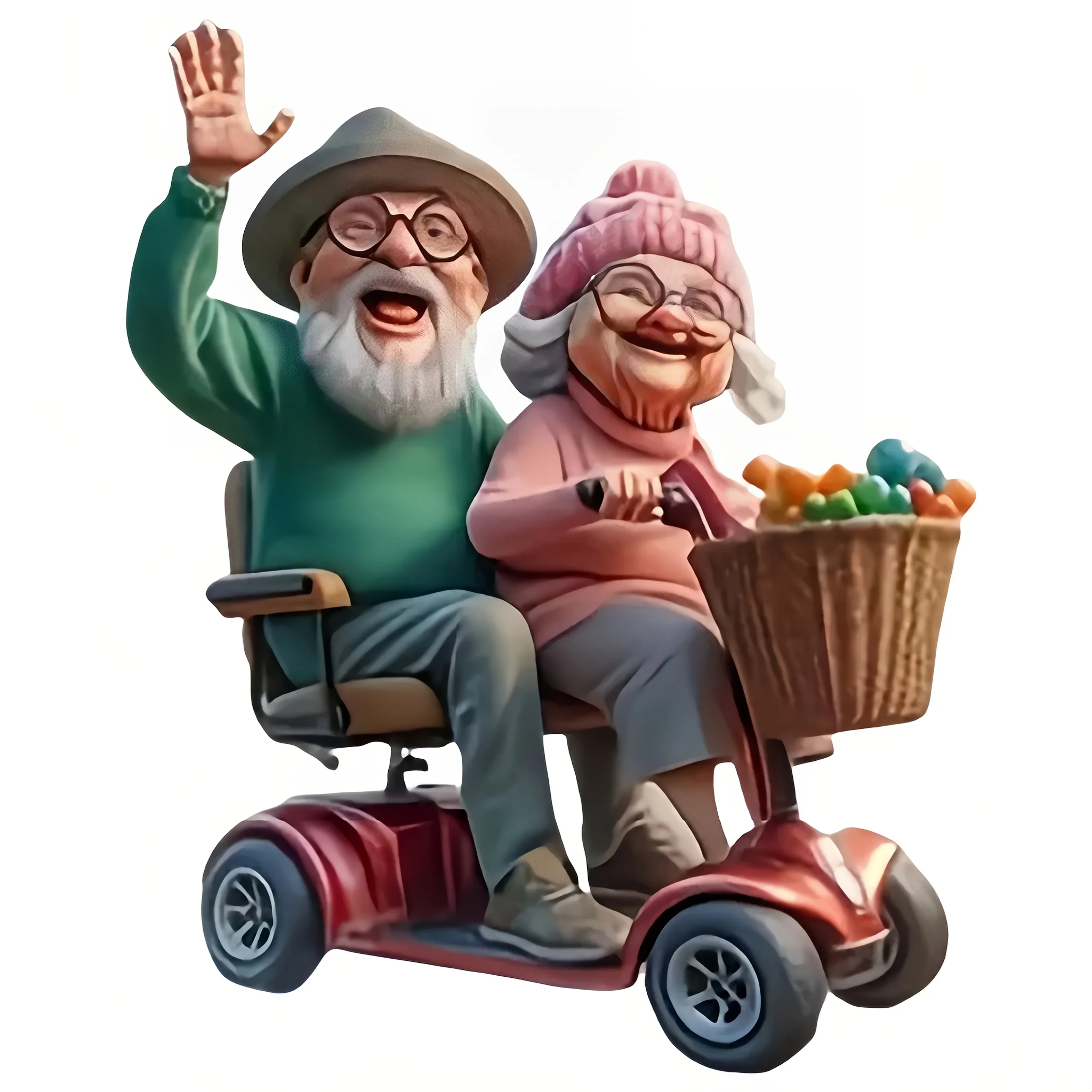 High-Quality Happy Old Couple Waterproof Scratch-Resistant PVC Self-Adhesive Sticker for Car,Laptop,Truck,Motorcycle Decor