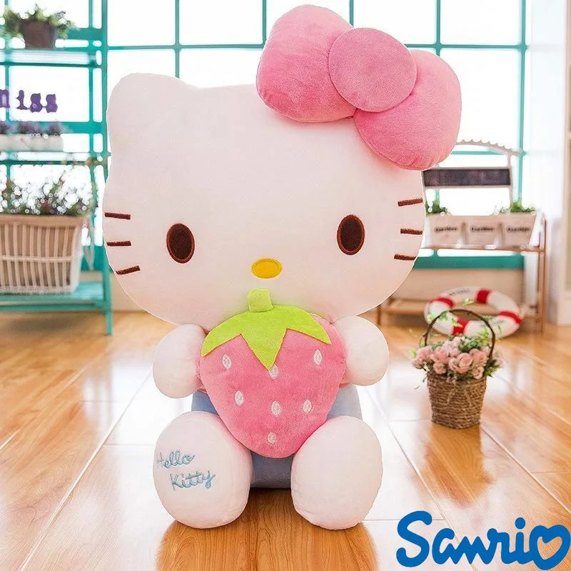 Hello Kitty New Kawaii Kt Cat Doll Plush Toy Cute Ice Cream Sunflower Bamboo Strawberry Bed Sofa Decorations Girls Gift