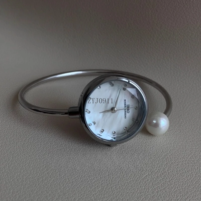 Y أم اللؤلؤ سوار الصلب حزام عالية لطيف وجميل السيدات كوارتز ساعة مزاجه المتخصصة المرأة ووتش