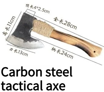 Hand Forged Multifunctional Outdoor EDC Chopping Wood Engineer Axe Self-defense Tactical Hand Tool