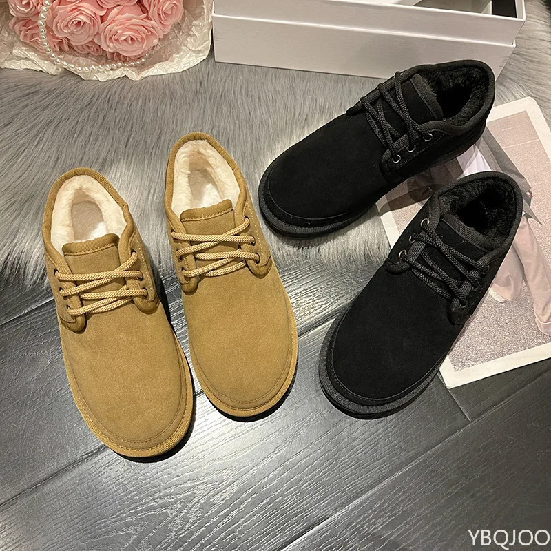 

Новые зимние теплые хлопковые туфли с круглым носком и ремешками, модные универсальные зимние ботинки, простые удобные туфли на плоской подошве в стиле ретро