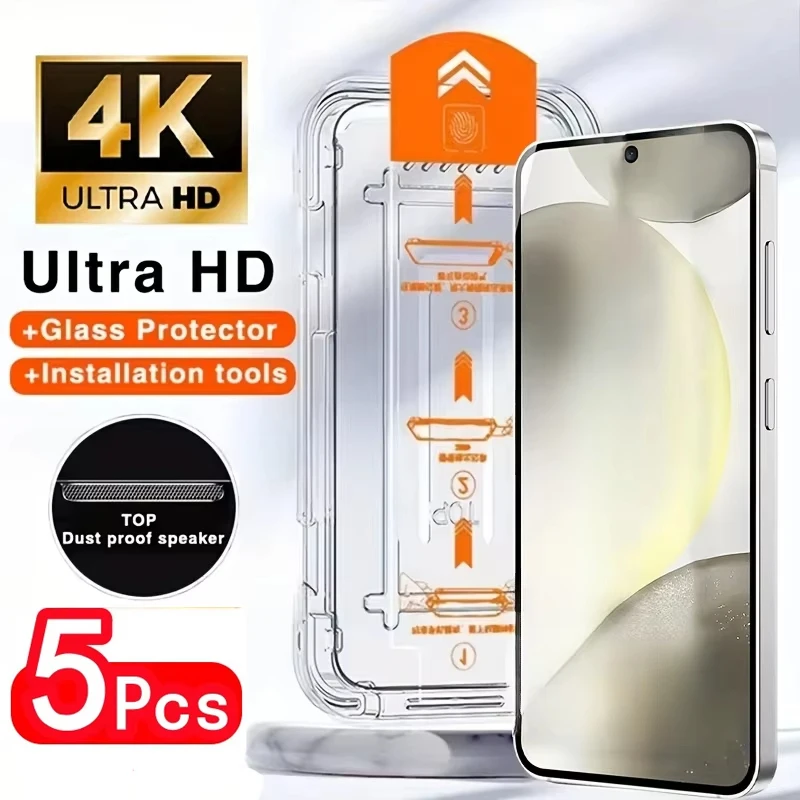 

5-1Pcs 8K Dust Free HD Glass For Samsung A56 A55 A54 A53 A52 A36 A35 A34 A33 A25 A26 A16 A15 A06 S25 S24 S23 Ultra S22 Plus S21