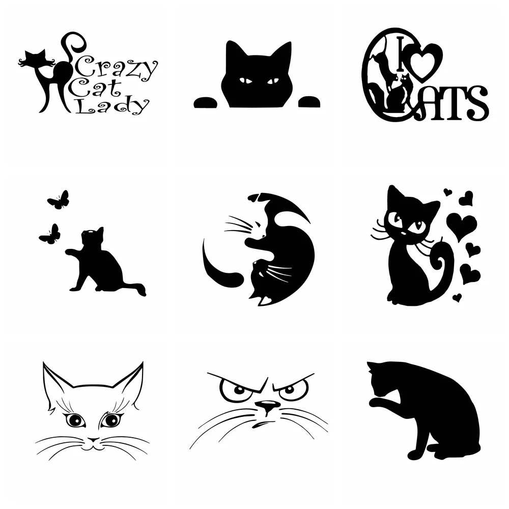 Car Sticker Hot Sale Funny Pet Cat Vinyl Decals for Car Bumper Rear Window Body Decoration Decal,21cm 