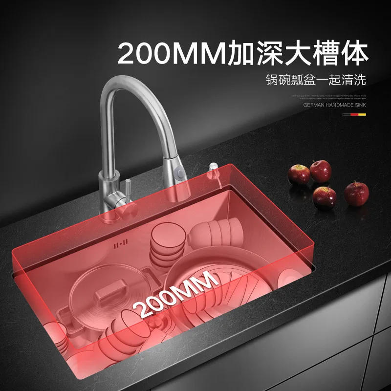 カスタマイズされたステンレス鋼のアンダーカウンターシングルシンク、キッチンシンク、野菜洗面器、食器洗い機、厚みのある埋め込みシンク、アンダーカウンター