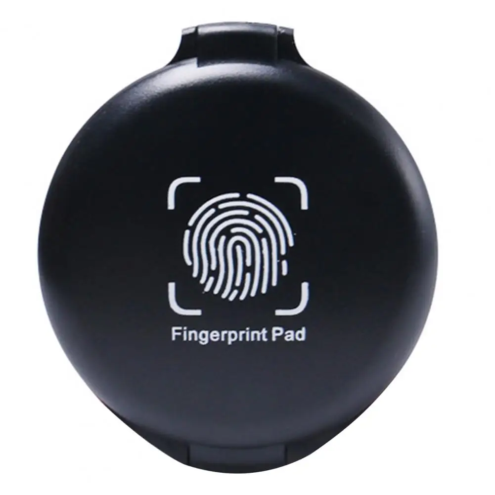 Precision Fingerprint Ink Pad Compact Waterproof Fingerprint Ink Pad for Identification Security Portable Black Stamp for Office