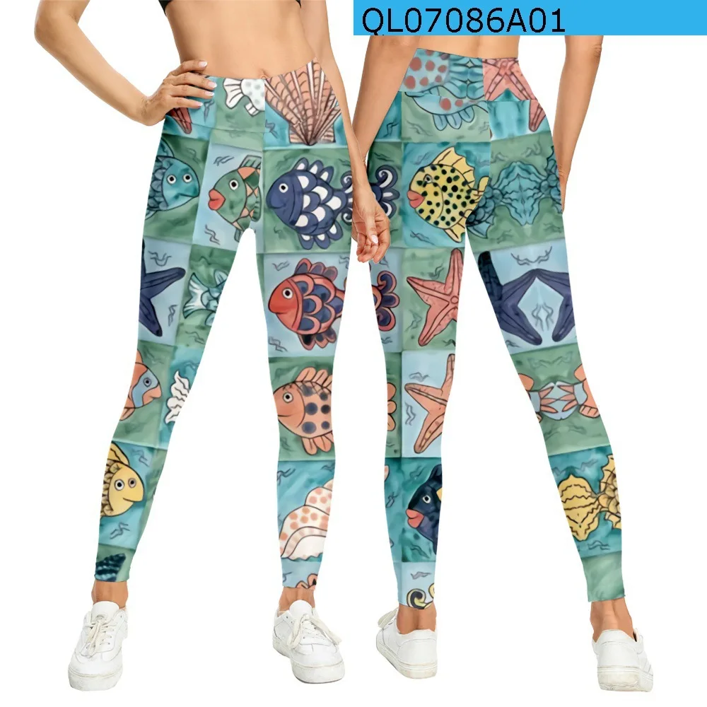 Modello d\'amore colorato nuovi pantaloni femminili a vita alta Leggings stampati in 3D Leggings elastici attillati sottili per le donne