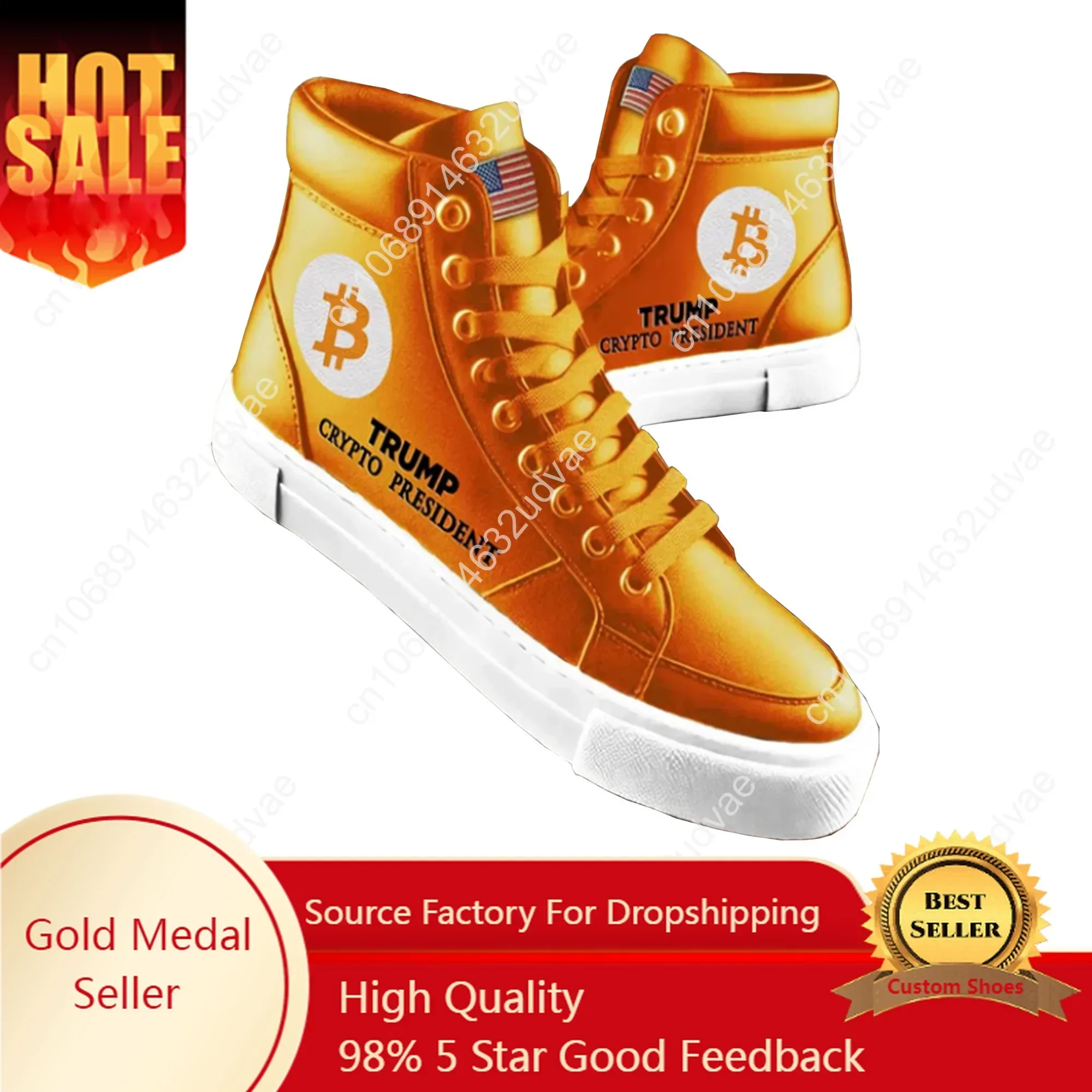 

Bitcoin Orange Shoes 100% Top Quality Trump Sneakers Crypto President 2024 MAGA Never Surrender 45 47 Mens Casual Road Boots