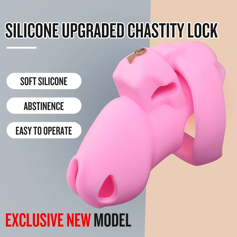 Silicone Chastity Cage Male Cock Lock Sex Toys BDSM Gay Erotic Urethral Device lock chastity device masturbator sex SM Product