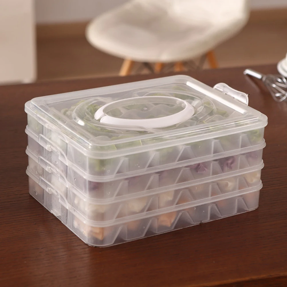

Dumpling Storage 4 Layers 18 Compartments Tray Freezer Organizer Eco PP Material Dumpling Organizer Food Containers Kitchen