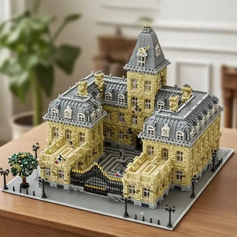 

Новинка, 23399 шт., хит продаж, Moc с видом на улицу, модульная модель французского дворца, головоломка на заказ, креативные идеи, детские игрушки, подарок на день рождения