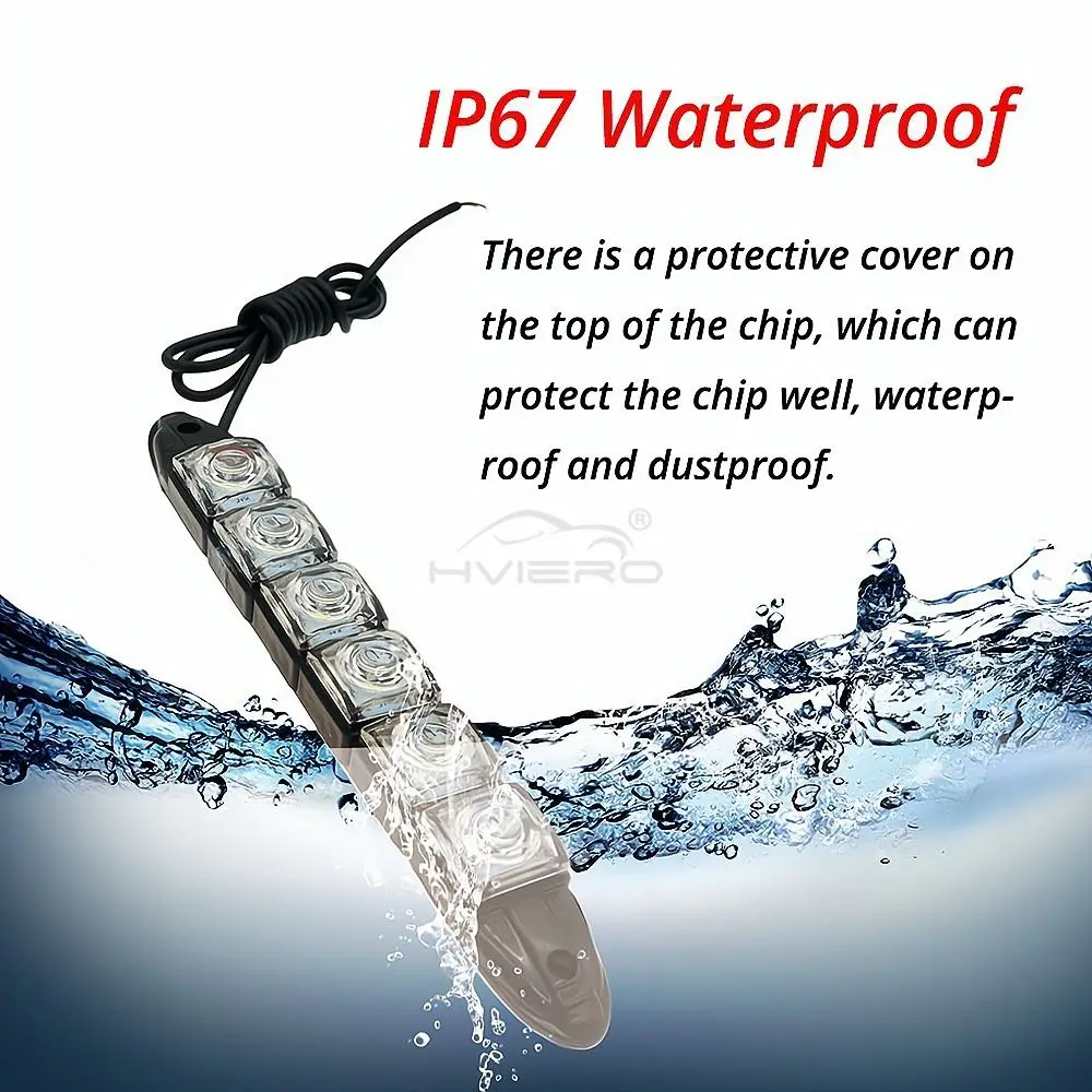 Auto Lamps Car Daytime Running Lights DC 12V Turn Signal Day Lens 6LED Waterproof DRL White HeadLamp Parking Bulbs Fog Lighting