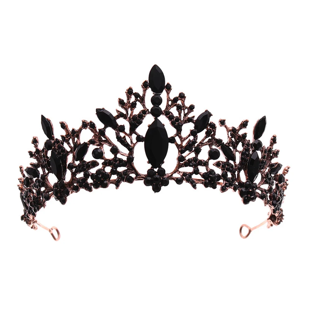 

Baroque Black Crown Party Tiara Princess Style Photo Prop Decor Zinc Alloy Chic Women Women's Head Band