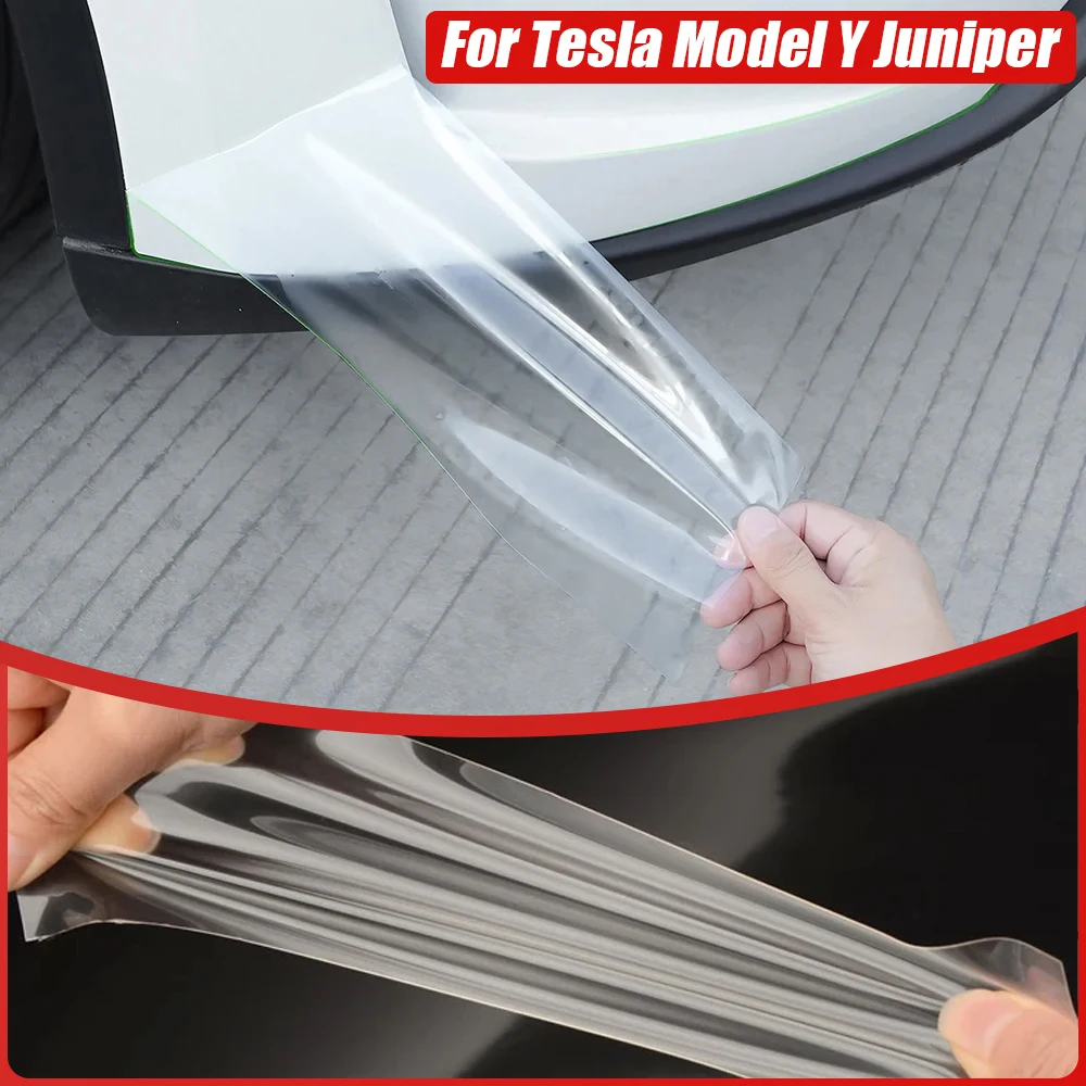 

Front Bumper Sides Corner TPU Protector Film New for Tesla Model Y Juniper Model Y 2025 Anti-Scratch Film Invisible Car Clothing