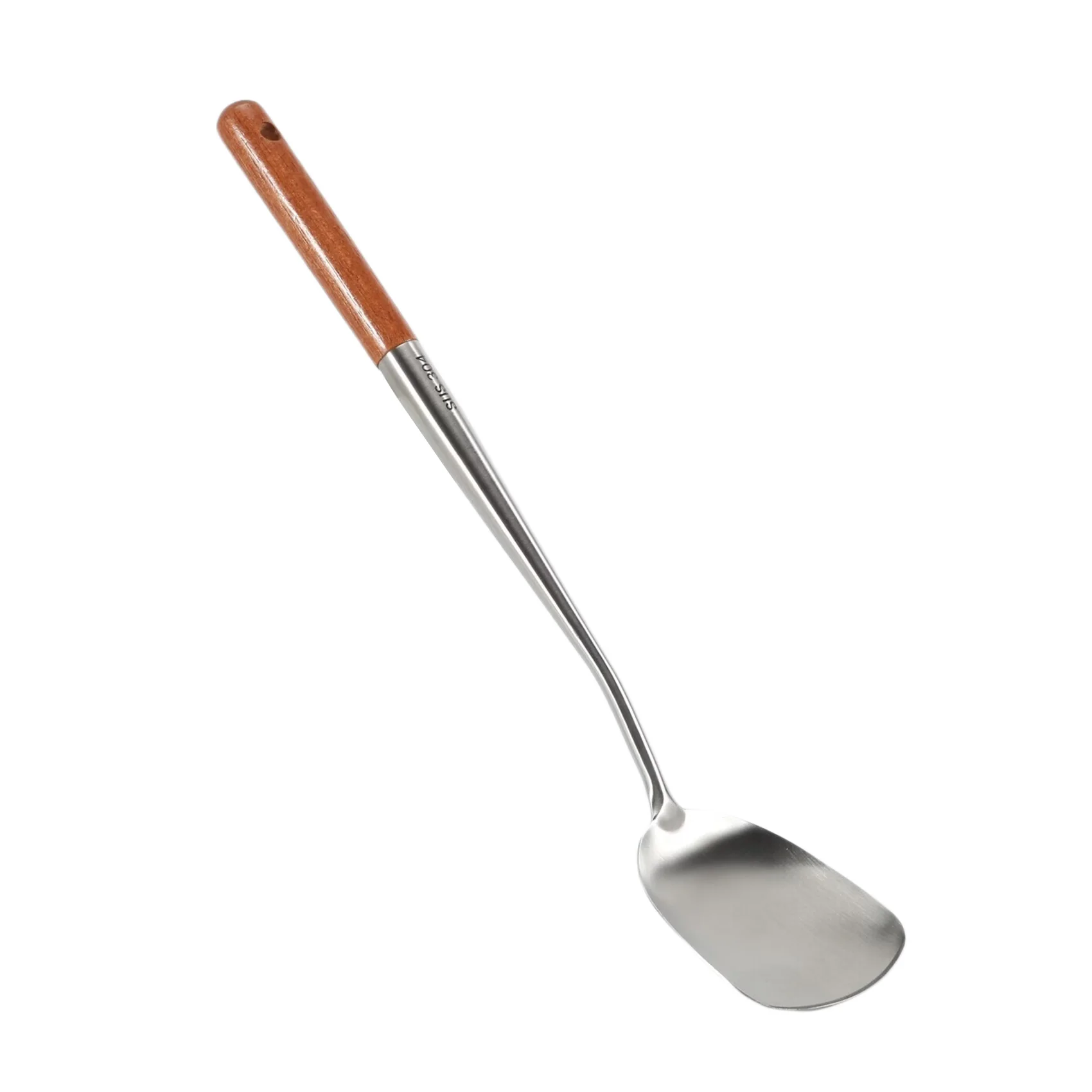 ABUN 17 Inch Stainless Steel Wok Spatula with Wooden Handle Chinese Cooking Utensil Non-Stick Kitchen Tool