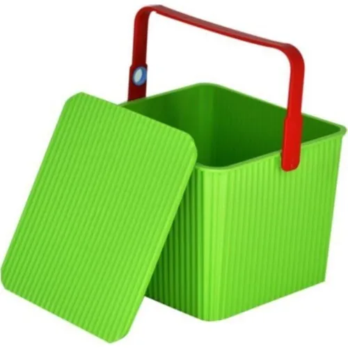 Plough Square Plastic Storage Container 11 lt. Green