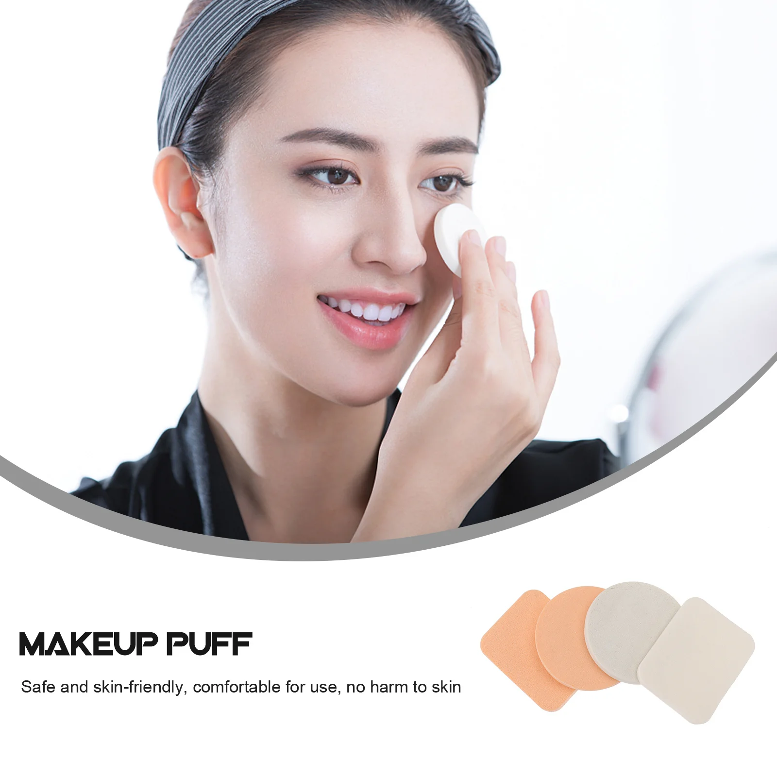 Esponja de maquiagem dupla face para limpeza facial, 20 peças, uso seco e molhado, blush, base em pó, aplicador macio para a pele