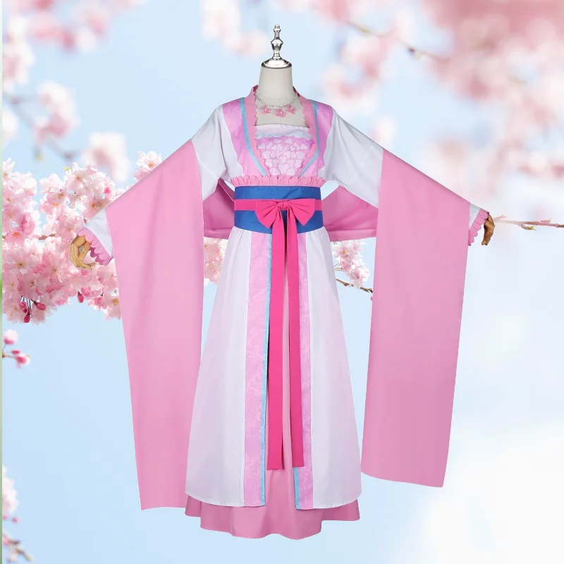 

Anime Imperial Concubine Costume Apothecary Cosplay Diaries Anient Dress Hanfu Pink Clothes with Accessories for Women