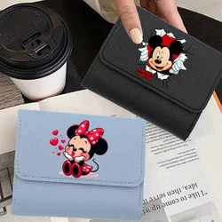 Disney Mickey Minnie Mouse Women's Wallet New Short  Mini Wallet Girls Hasp Causal Pu Leather Coin Women Purse Card Holders 2024