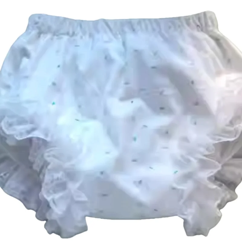 

ABDL Adult Baby Cotton Lace Layer Ruffles Bloomer DDLG Double Waterproof Cloth Diaper Panty With Padding Inside Training Briefs