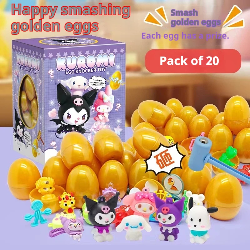 Sanrio Nieuw patroon Kuromi ucky Smash Golden Egg Blind Box Klop Golden Egg Verrassing Blind Box Speelgoed Kerst Halloween geschenken