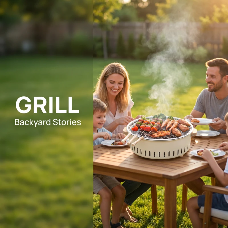 

Lightweight Camping Baking Tray Uniform Heat Conduction High Temperature Resistant Portable BBQ Grill Plate