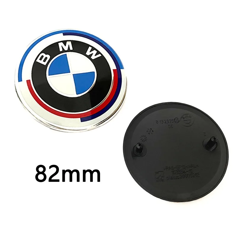 For BMW E53 E90 E60 50th Anniversary Edition Interior Mouldings 74mm 82mm Bonnet Hood Front Rear Trunk Emblem Logo Badge Sticker