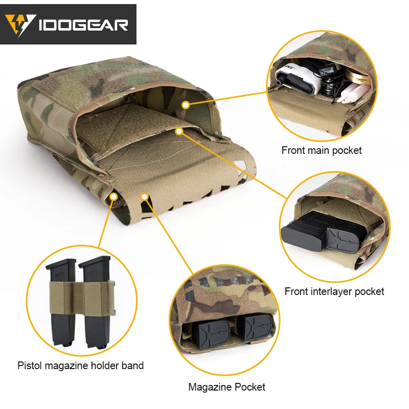 IDOGEAR Tactical Sundries Pouch SS STYLE JSTA Tool Pouch With Back insert Mag Pouch MOLLE multi-camo Multi-Function Pouch 35104