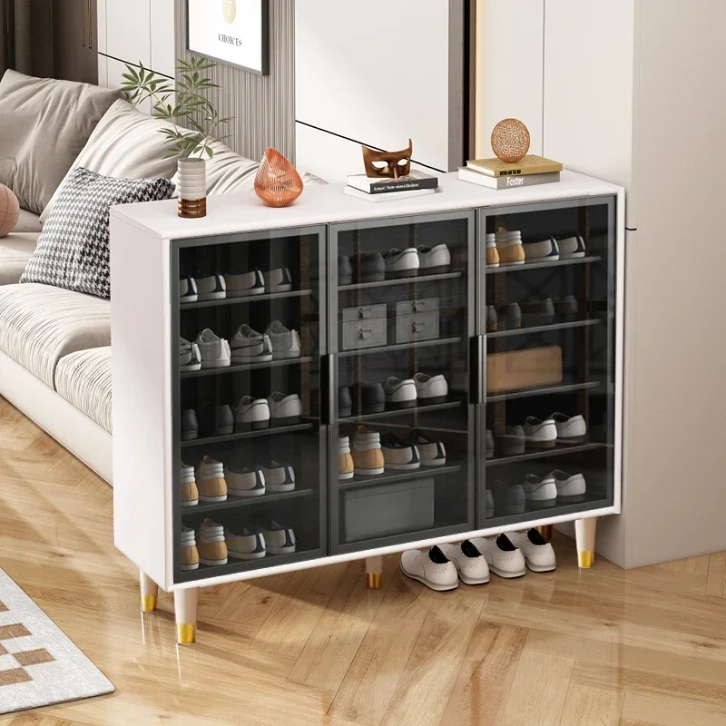 

Modern Shoe Cabinets Wood White Glass Stand Minimalist Shoe Simple Cabinets Space Saving Bedroom Muebles Hogar House Furnitures