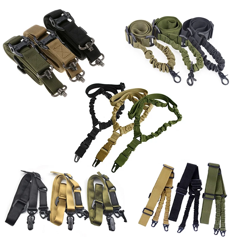 MS3 MS4 Sling Tactical Rifles Carry 2 Points Sling Adjustable Length Multi Mission Nylon Shoulder Strap Airsoft Gun Belt Rope