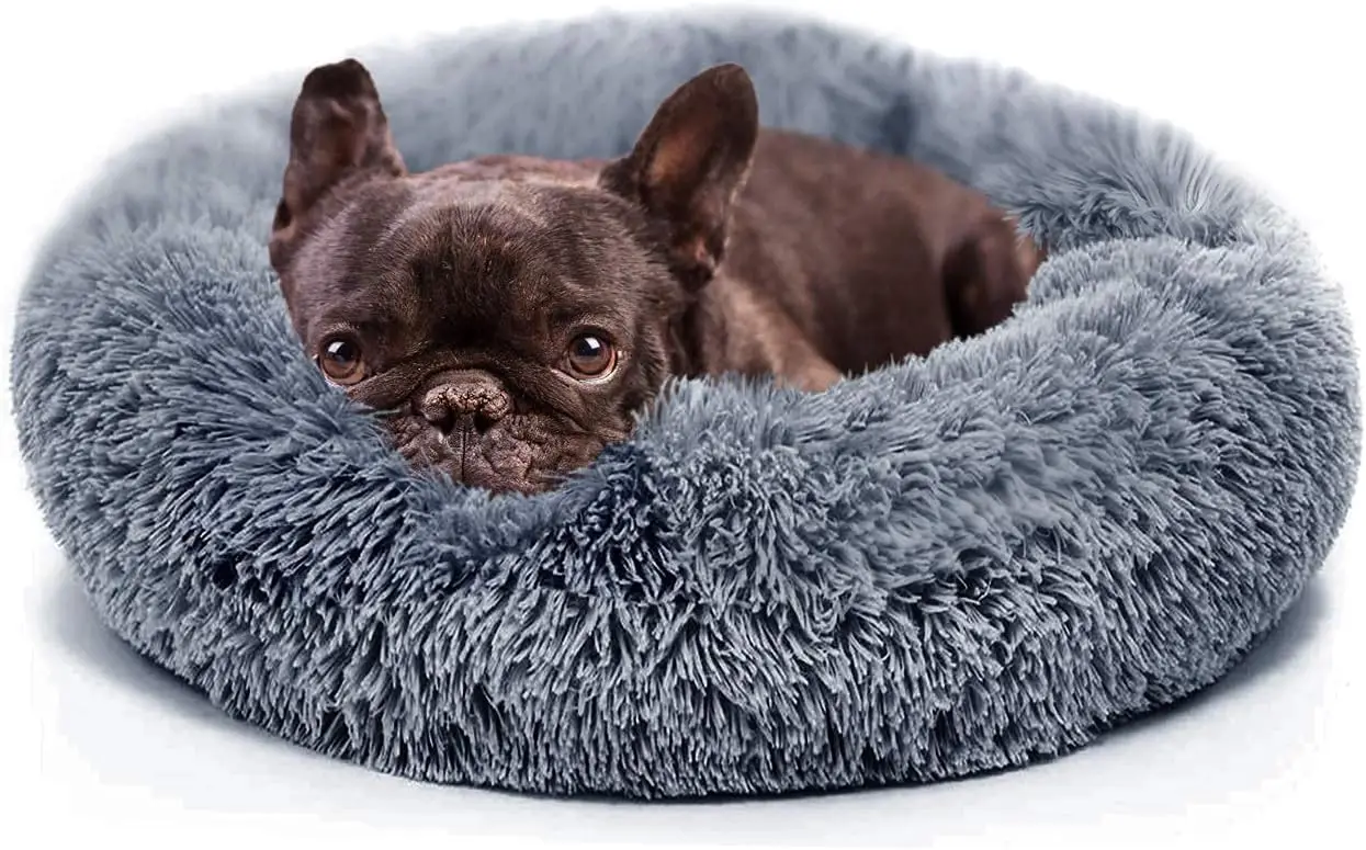 

Cozy Round Pet Bed for Small Dogs, Anti-Anxiety, Machine Washable, Fluffy and Waterproof