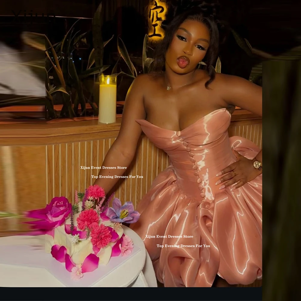 

Xijun Sexy Pink Mini Evening Dresses Sweetheart A-Line Club Cocktail Dresses Shiny Short Birthday Party Gowns 2026 Customized