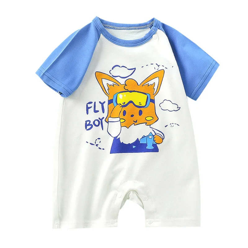 Summer New Baby Romper Printed Cartoon Fashion Newborn Jumpsuit Toddler Short Sleeve Climbing Clothes Boys Girls Onesie Pajamas