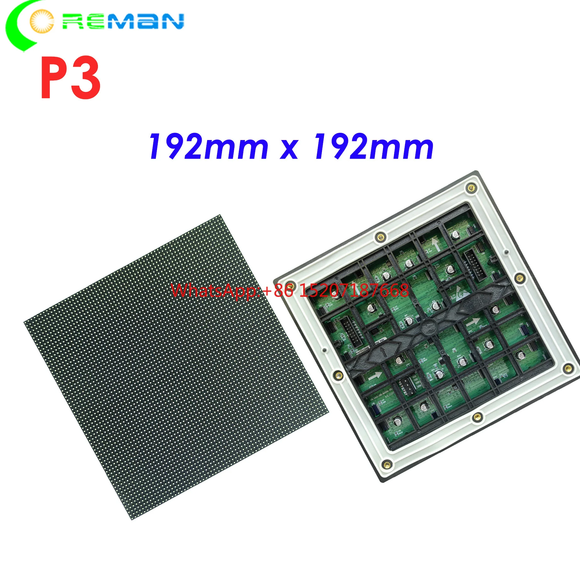 Free shipping full color rgb p3 outdoor led module 64x64 pixel ICN2037 FM6124  SM16380 SM16389 FM6363 DP3265