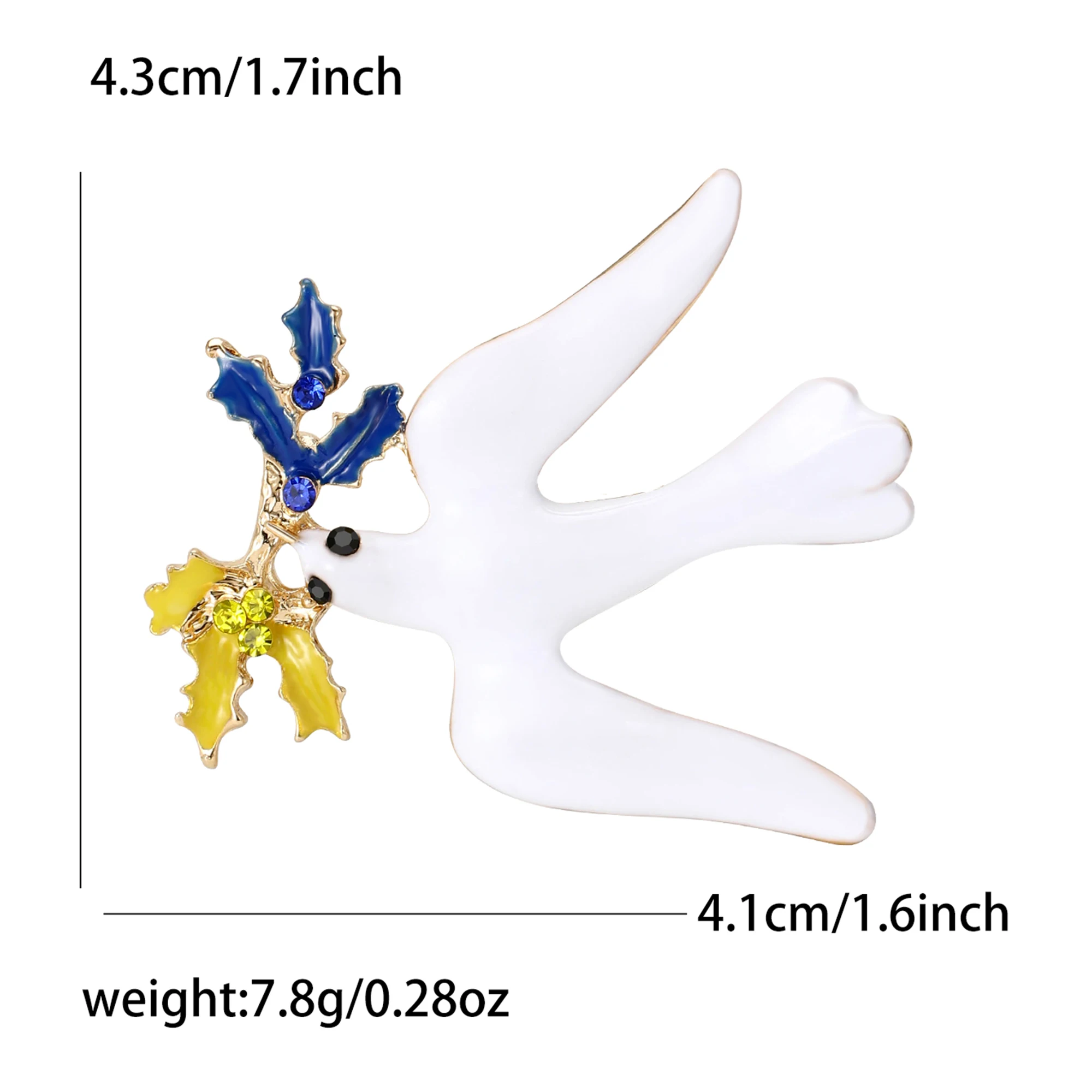 Beaut&Berry Ukrainian Dove Brooches for Women Ukrainian Patriotic Pins Ear of Wheat Casual Party Accessories New Gifts Friends