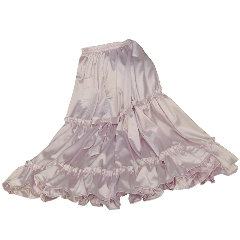 Jupe de bal en Satin rose pour femmes, élégante, bretelles Spaghetti, ligne a, longueur thé, dentelle fantaisie, robes de soirée de haute qualité