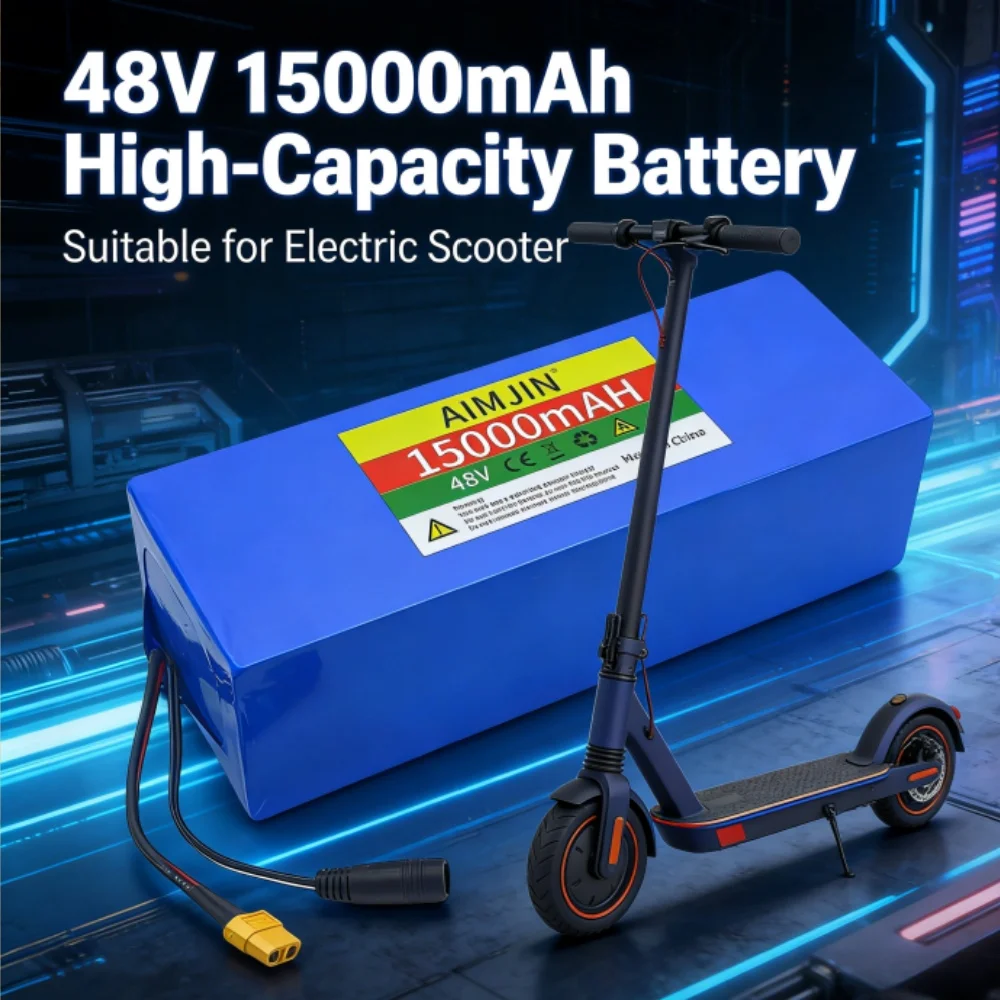 

48V 15Ah new 18650 13S4P lithium battery pack 800W high-power battery suitable for various transportation vehicles
