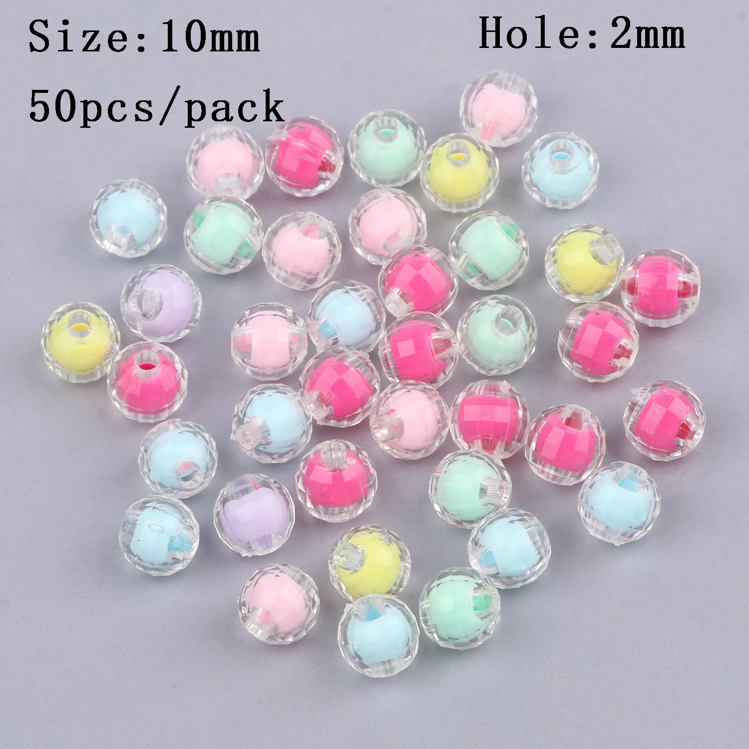 50pcs Fashion Acrylic Loose Spacer Beads Lovely Star Candy Heart Beads For Cute Baby Jewelry Making Diy Handmade Accessories