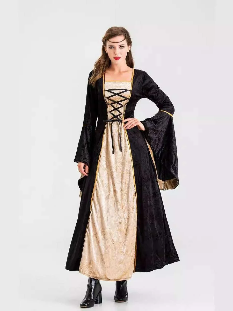 فستان أميرة على الطراز الأوروبي القديم، ثوب طويل للهالوين، تنورة عتيقة، زي نسائي تقليدي، فستان للعروض المسرحية #3