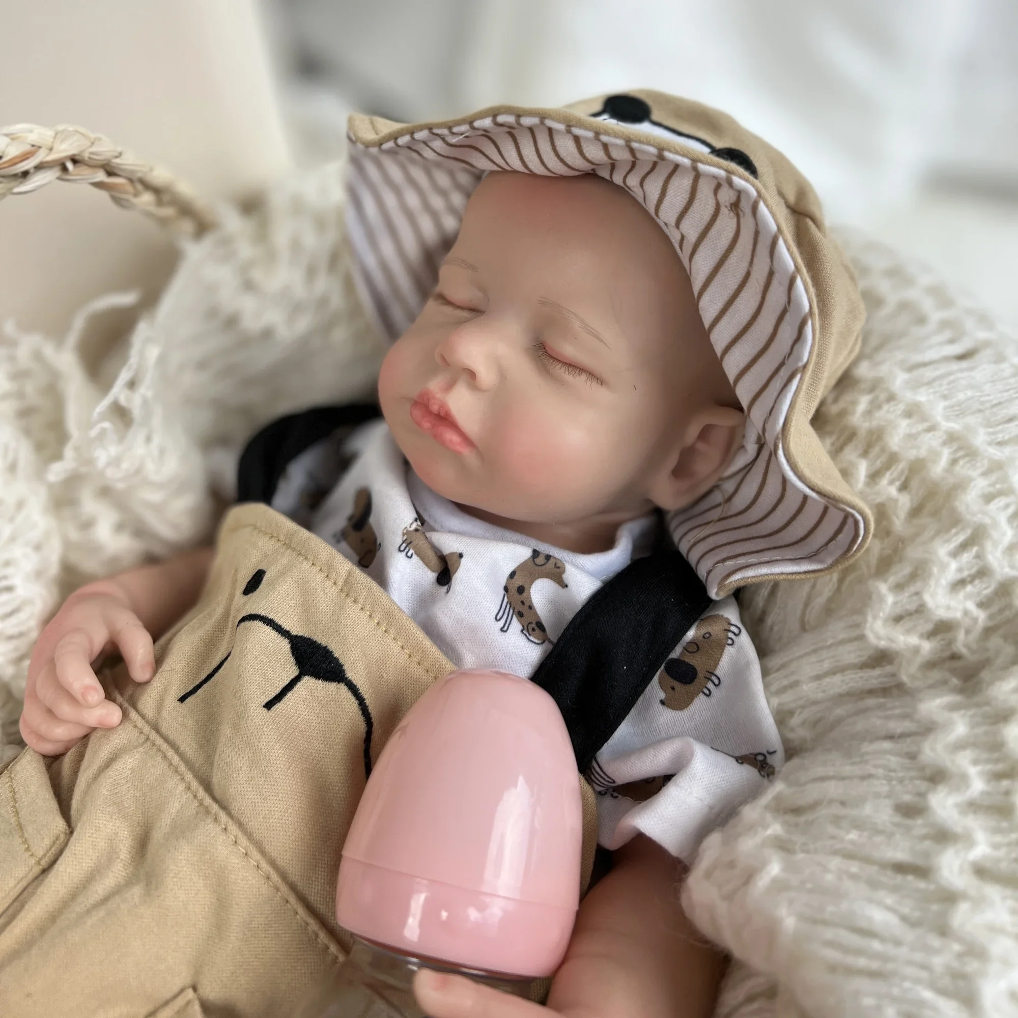 

18 Inch Cute Soft Silicone Full Body Reborn Baby Boy Newborn Loulou Birthday Gift Collectible Doll For Friend