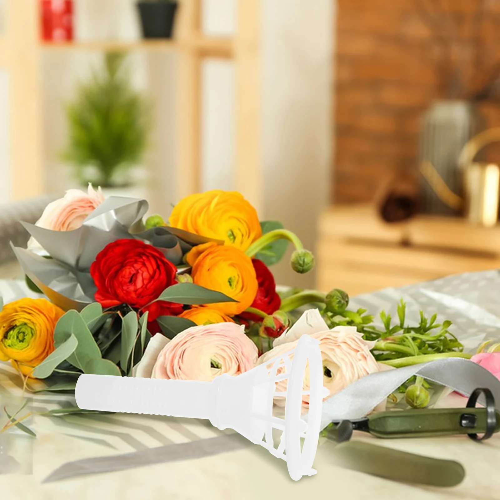 

Bridal Floral Arrangement Diy Handheld Handle Bride Flower Accessories Lightweight Ergonomic Portable Durable Bouquet