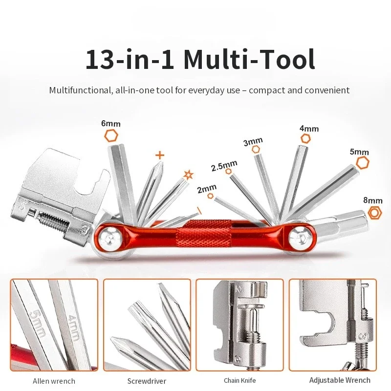 Bicycle Repair Tool Kit with Tire Patch Set Mini Pump and Removal Wrench for Mountain Bike