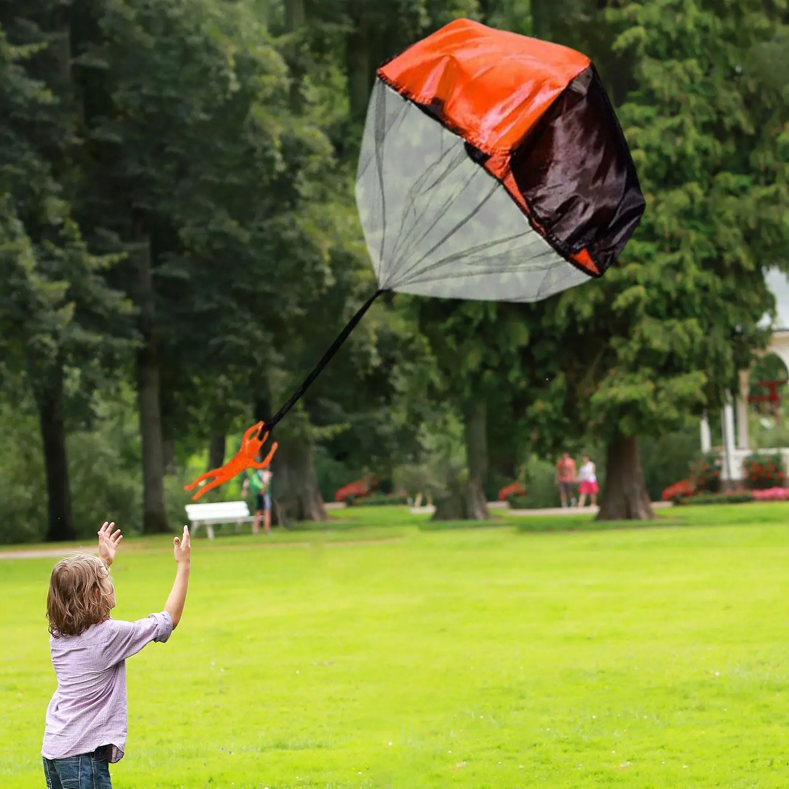 Mini Play Parachute Activity Exciting Flying Sky with Small Figure for Beach Activities Boys and Girls Ages 3+ Gifts Party Toys