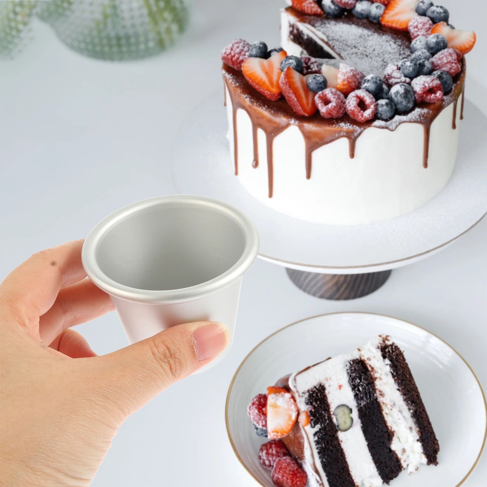 

10 Pcs Aluminum Cups Non Sticky Tartlet Easy Clean Perfect Cake Baking Mold Cake Mold Baking Tartlet Muffin Pan