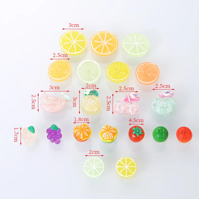 20Pcs Ice Transparent Simulated Lemon Shoe Charms For Clogs Bubble Slides Sandals Removable Shoe Decorations Accessories Gift