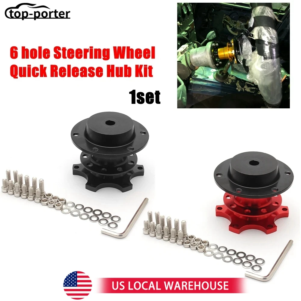 

For 6 hole Steering Wheel Hub Universal 6 Colors Aluminum Racing Steering Wheel Quick Release Hub Kit Wheel Hub Adapter
