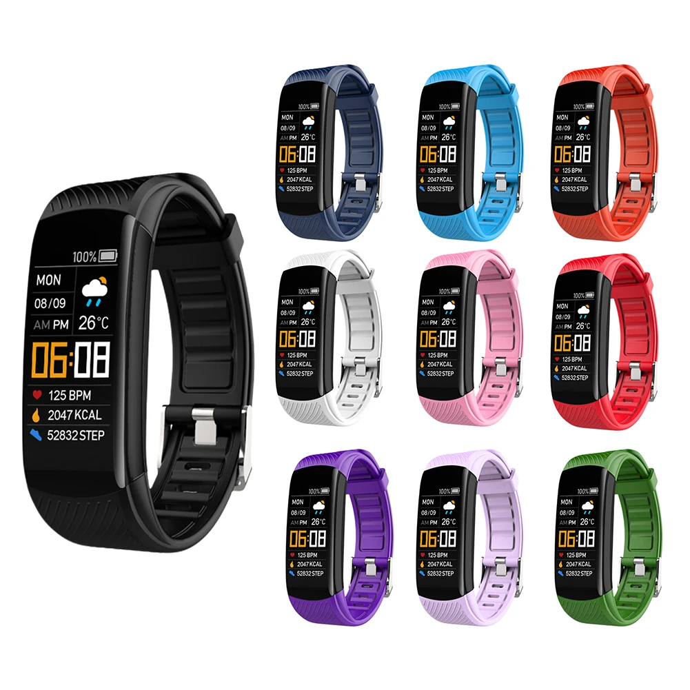 Smart Watch Color Screen Wearable Watch Heart Rate/Blood /Blood Oxygen Monitor USB Direct Charging for Outdoor Exercises