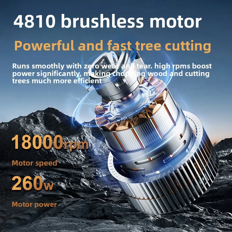 

Беспроводная портативная литиевая бензопила, одноручная электрическая пила для домашнего разделения древесины и лесозаготовок на открытом воздухе