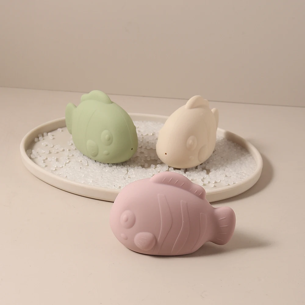 

Food-Grade Silicone Bath Toys Cute Little Fish for Babies & Toddlers Baby Safe Silicone Water Play Toys