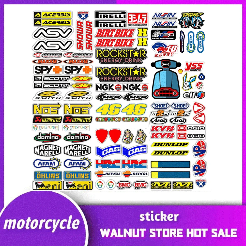 

Наклейки для мотоциклов: логотипы, декор для шлемов, баков, боковые полосы, спонсорские, мультяшные, любые, для детей, игрушек, моделей, чемоданов